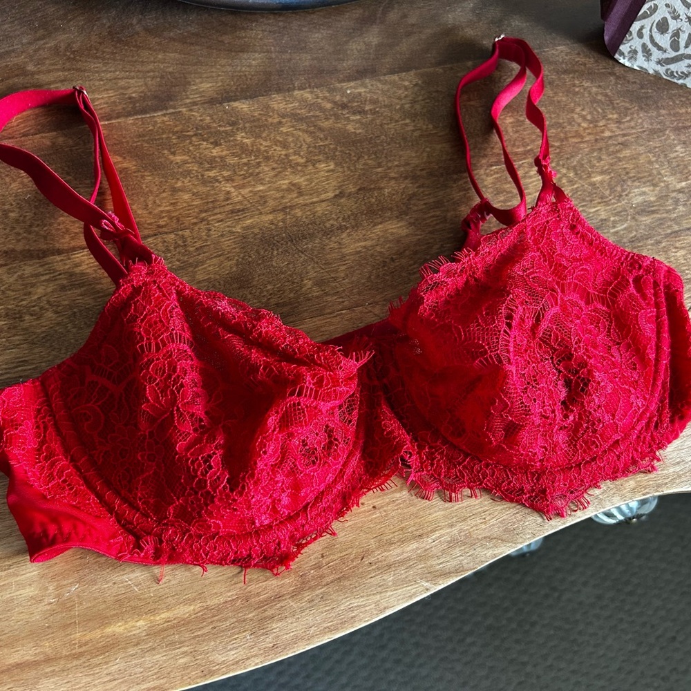 Victoria’s Secret Wicked Balconette Red Lace Underwire Bra 3 for $30